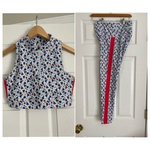 Solid & striped workout set floral